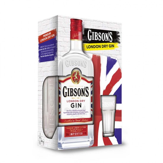 Gibson's London Dry gin 0,7l s kozarcem