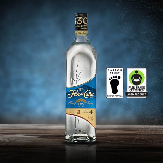 Flor de Cana 4y extra dry - beli, 0,7l