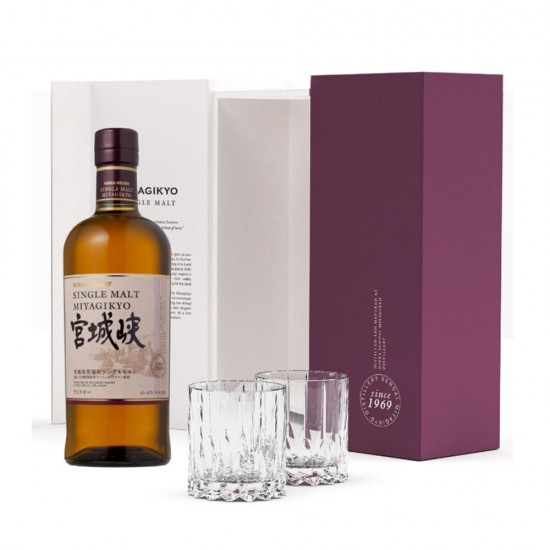 Nikka Miyagikyo Single Malt 0,7l in 2 kozarca