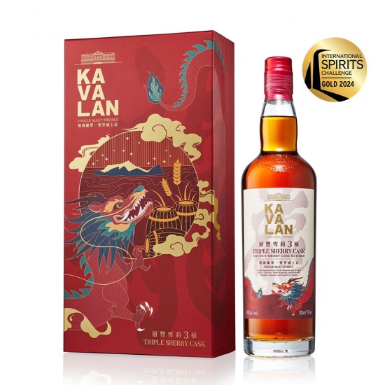 Kavalan Triple Sherry Cask 0,7 l - Darilno pakiranje Dragon Year