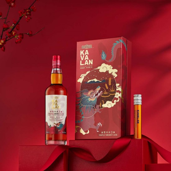 Kavalan Triple Sherry Cask 0,7 l - Darilno pakiranje Dragon Year
